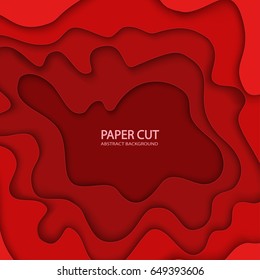Abstract background with paper cut shapes. Vector volume design layout for business presentations, flyers, posters. Volumetric waves 