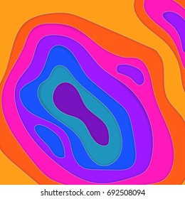 abstract background with paper cut shapes.