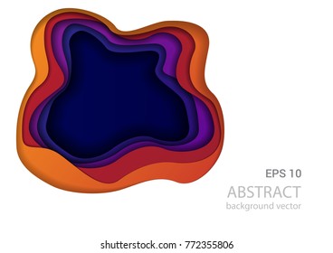 Abstract background paper cut shapes. Vector design