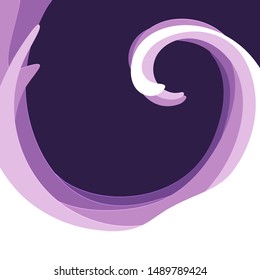 Abstract background in paper cut style. A whirlwind of snow waves. New year night. Vector illustration