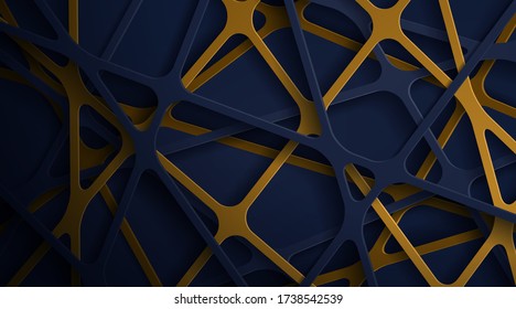 Abstract background in paper cut style. 3d realistic vector backdrop with cut out strip entangled. Vector illustration