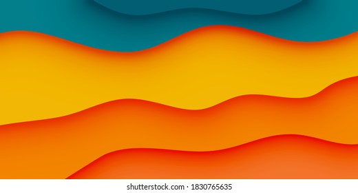 Abstract background in paper cut style