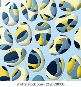 
Abstract background in paper cut style  3d  Spring colours  Easter eggs  Vector 