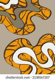 Abstract background in the paper cut style