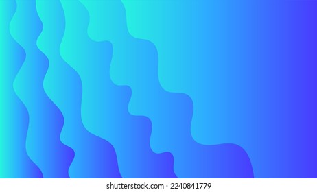 Abstract background in paper cut style. 3d wallpaper with cut out deep waves modern cover. blue color layers with smooth shadow papercut art. Vector card illustration, origami geometric shapes