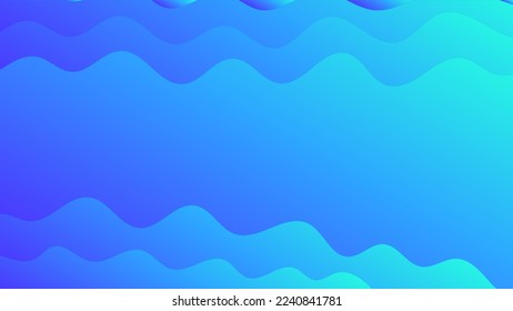 Abstract background in paper cut style. 3d wallpaper with cut out deep waves modern cover. blue color layers with smooth shadow papercut art. Vector card illustration, origami geometric shapes