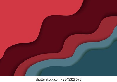 abstract background in paper cut style with red and green colors for web design