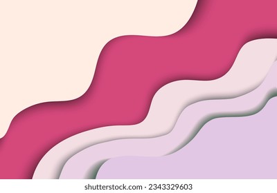 fondo abstracto en el estilo de corte de papel con colores rosa y beige para el diseño web