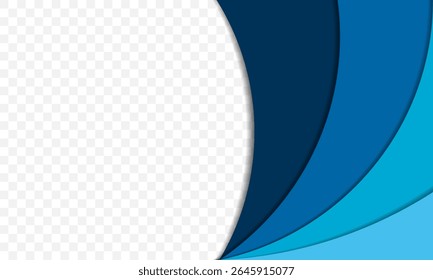 plano de fundo abstrato com um estilo de recorte de papel. gradiente de tons azuis com formas onduladas e um efeito de sombra projetada para banners, cartazes, apresentações, sites e anúncios.