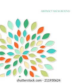 Abstract background with paper cutout flower, vector illustration