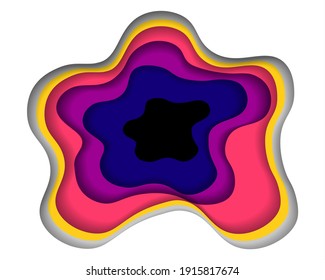 Abstract background paper Cyberpunk. A4 abstract color 3d paper art illustration set. Contrast colors. Vector design layout for banners presentations, posters and invitations.Illusion of depth. Eps10.