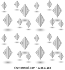 Abstract background from paper diamonds. Seamless.