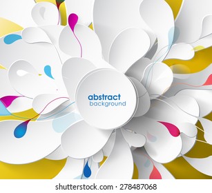 abstract background with paper flower. 
