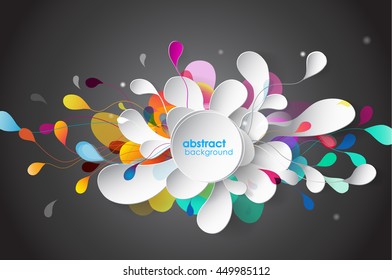 Abstract background with paper flower. 