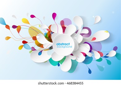 Abstract background with paper flower.