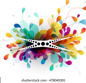 Abstract background with paper flower.
