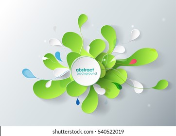 Abstract background with paper flower. 