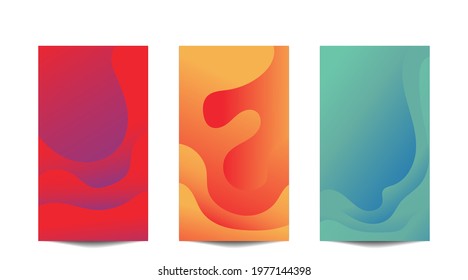 Abstract background paper Green red blue orange and yellow.abstract color 3d paper art illustration set.Contrast colors.Vector design layout for banners presentations,posters and invitations.wave line