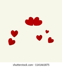 Abstract background with paper hearts. Vector illustration. heart on a white background.