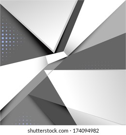 Abstract background with paper layers and shadows