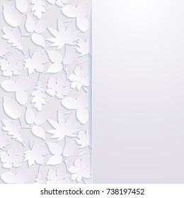 Abstract background with paper leaves. Vector illustration.