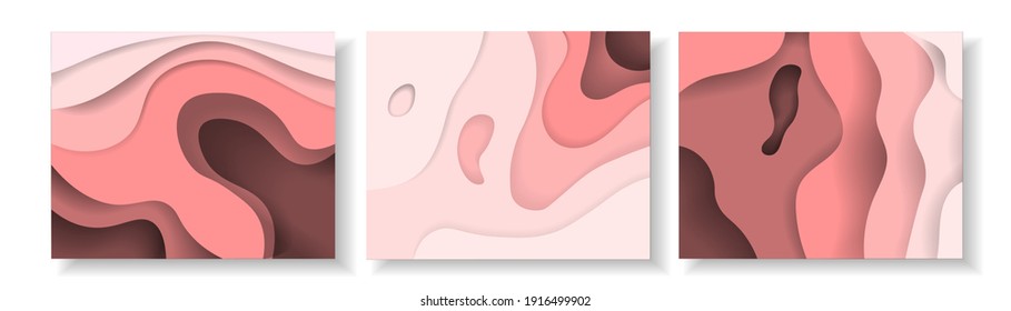 Abstract background paper pink. A4 abstract color 3d paper art illustration set. Contrast colors. Vector design layout for banners presentations, posters and invitations.Illusion of depth. Eps10.