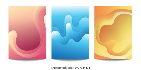 Abstract background paper Pink blue orange and yellow.A4 abstract color 3d paper art illustration set.Vector design layout for banners presentations,posters and invitations.flyer design.Modern design