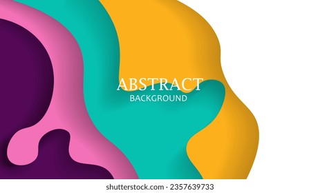 Resumen de fondo en azul y naranja violeta. A4 color abstracto conjunto de ilustraciones en papel 3d. Colores de contraste. Diseño de vectores para presentaciones de banners. Ilusión de profundidad. 