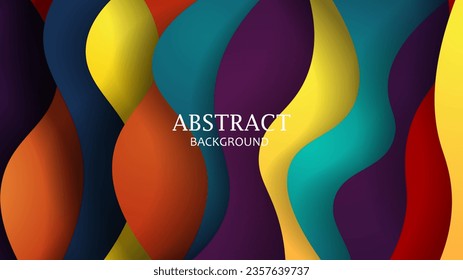 Abstract background paper in purple yellow red blue and orange . A4 abstract color 3d paper art illustration set. Contrast colors. Vector design layout for banners presentations. Illusion of depth. 