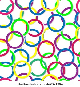 Abstract background of paper rings. Seamless geometrical pattern