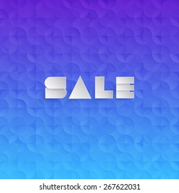 Abstract background with paper sale banner