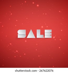 Abstract background with paper sale banner