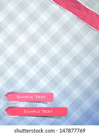 Abstract background paper with stripes and tags. Vector design. 