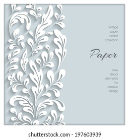 Abstract background with paper swirls, vector ornamental frame, eps10