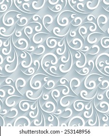 Abstract background with paper swirls, vector seamless pattern