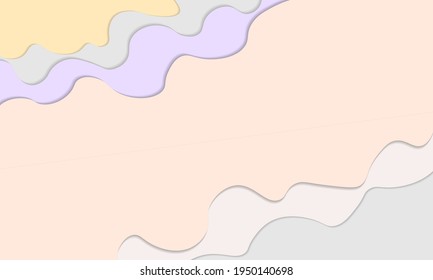 Abstract background with paper waves and seacoast for banner.