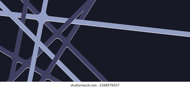 Abstract background with papercut lines. Modern dark blue technology background. Vector EPS 10