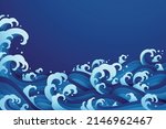 Abstract background with papercut style of rushing wave