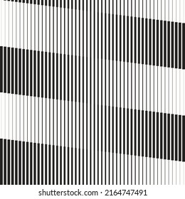 Abstract background with parallel black lines. Art illustration with gradient, textile swatch.