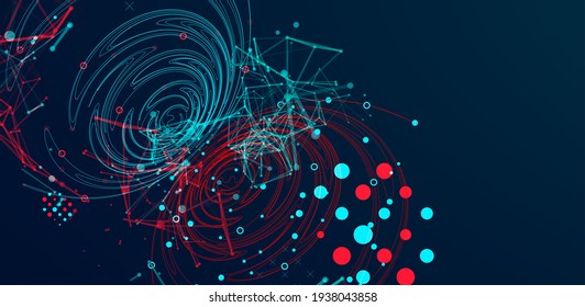 Abstract background with particles. Digital streaming background, wave flow. Plexus background. Technology vector illustration