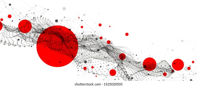 Abstract background.  Particles liquid dynamic flow. Trendy fluid cover design.