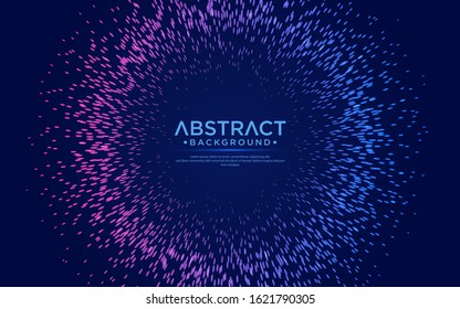 Abstract background with particles liquid dynamic flow. Shining abstract particle flow background.