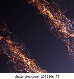 Abstract background.  Particles liquid dynamic flow. Trendy fluid cover design. Vector