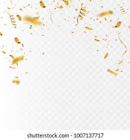 Abstract background party celebration gold confetti.