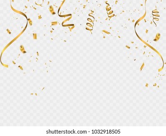 Abstract background party celebration gold confetti.