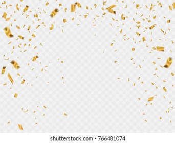 Confeti de oro de la celebración de los antecedentes abstractos.