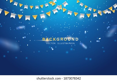 Abstract background  Party  Celebration special birthday background and golden shiny glitters ribbon falling in gradient background  Creative   Modern design in EPS10 vector illustration 