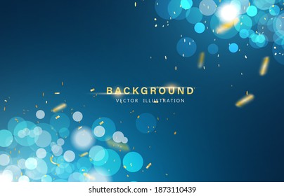 Abstract background. Party, Celebration or special birthday background with golden shiny glitters or ribbon falling in gradient background. Creative and Modern design in EPS10 vector illustration.