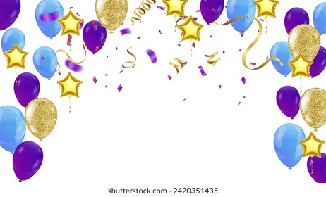 Abstract background. Party, Celebration or special birthday background with golden shiny glitters or ribbon falling in gradient background. Creative and Modern design 