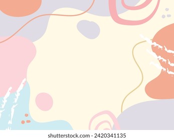 Abstract background pastel color modern memphis shape design vector